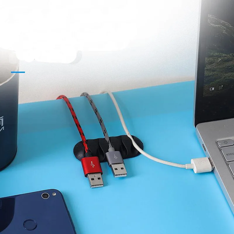 Органайзер для кабеля силиконовый usb кабель намотки рабочего стола аккуратные