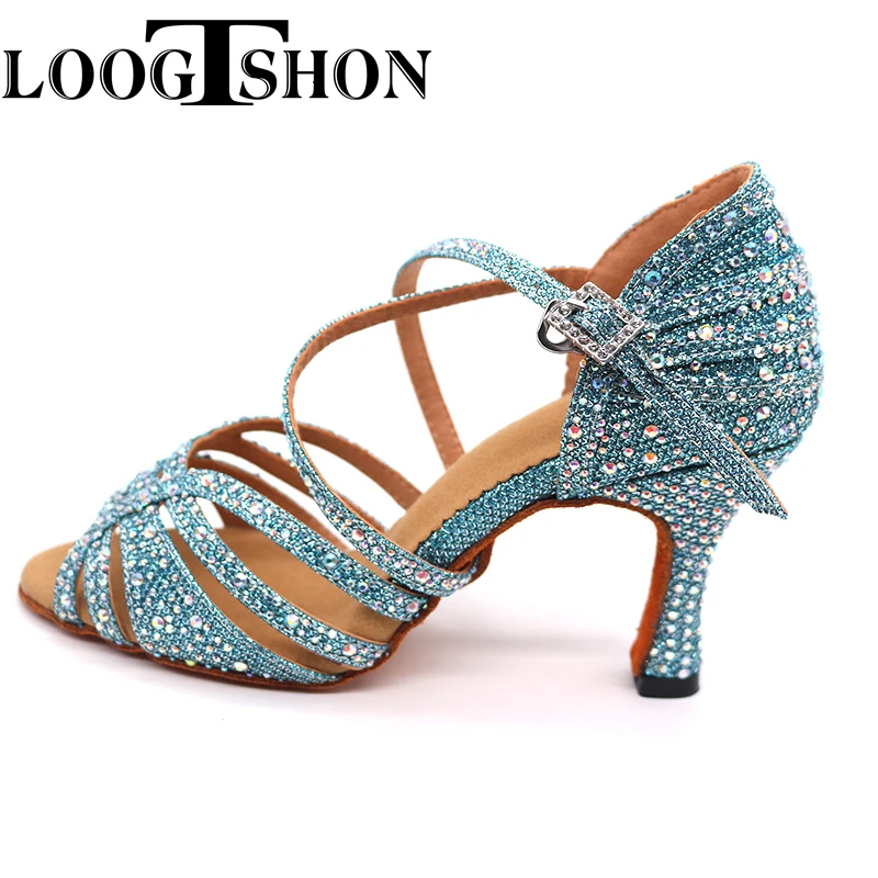 Loogtshon Women Dance Boots for Ladies High Heel Flannel Ballroom Modern Dance Shoes RED Gilrs Soft Sole Bachata Salsa dance shoes