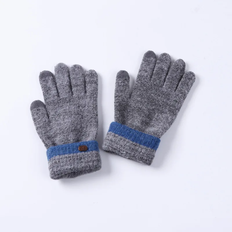 Вязаные перчатки утепленные теплые зимние перчатки с сенсорным экраном мужские теплые перчатки зимние мужские варежки