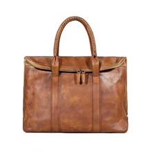 Сумка из натуральной кожи для мужчин, портфели коричневого цвета в винтажном стиле, Повседневная деловая сумка для ноутбука, 13,3 дюймов, MacBook для работы с документами