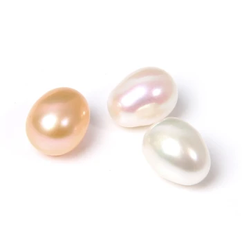 

8*9mm White No Hole Natural Pearl Bead Waterdrop Shape Oval Freshwater Loose Pearls Beads for Jewelry Making DIY 5PCS