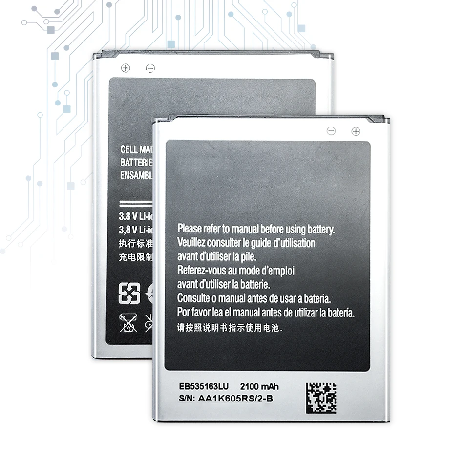 Запасной аккумулятор EB535163LU 2100 мАч для Samsung Galaxy Grand Duos I9082 I879 I9080 I9168 I9118 Neo I9060 номер