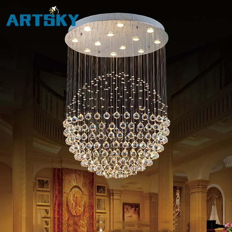 

Large Round Spherical LED Crystal Chandelier Hotel Living Room for Lighting Fixtures