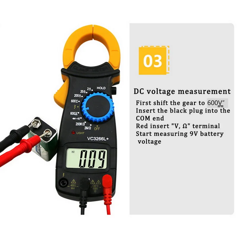 Цифровой токовый амперметр, вольтметр переменного тока, тестер VC3266+ электрический мультиметр, зажим FireWire, идентификация, мини-измеритель, зажим