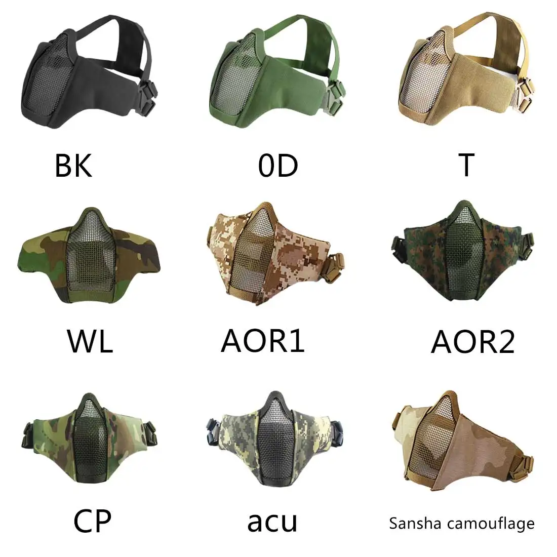 Outdoor mask Protective Strike Metal Mesh Metal Mask Half Face Mask Halloween Party Half Face Mask gas mask