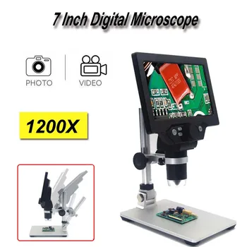 

G1200 Electronic Digital Microscope 12MP 7 Inch Large LCD Display Soldering Continuous Amplification Magnifier Toolion Magnifier