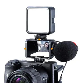 

Camera Vlog Selfie Flip Screen Filmmaking Selfie Vlog Mirror Bracket Durable Cold Shoe Adapter Black Extension