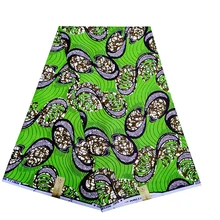 Kwanzaa Ткань Материал африканская ткань настоящий голландский воск зеленая африканская ткань с принтом