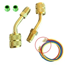 

2Pcs R410A Charging Vacuum Port Adapter Brass Converter For Mini Split System Air Conditioner HVAC Refrigeration Service
