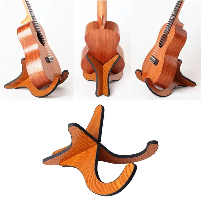 

Guitar Vertical Holder EVA Anti-collision Adhesive Strip Bass Violin Folded Stand Wooden Collapsible Ukulele Holder