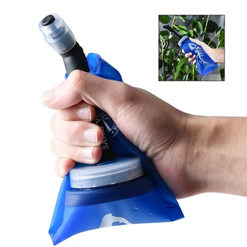 

Reusable Soft Portable Outdoor Sports TPU With Straw Camping Folding Water Bag Mountaineering Cycling Travel Hiking Drinkware