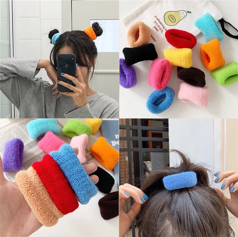 

12PCS Candy Color Thick Hair Ties Fashion Women Elastic Hair Rubber Bands Ponytail Holder INS Hair Scrunchies Rope Accessories