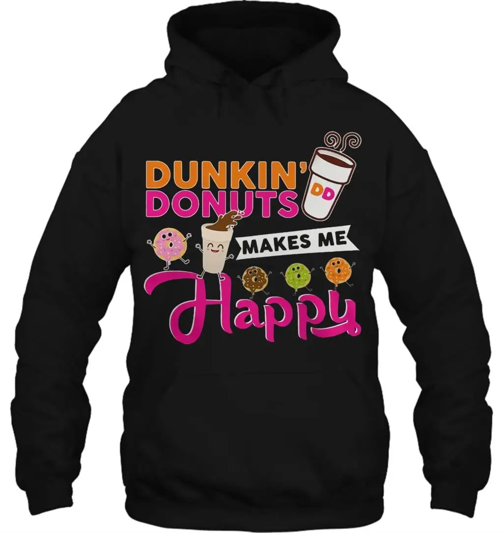 Мужская толстовка с капюшоном Dunkin Donuts Maks Me happy женская уличная одежда |