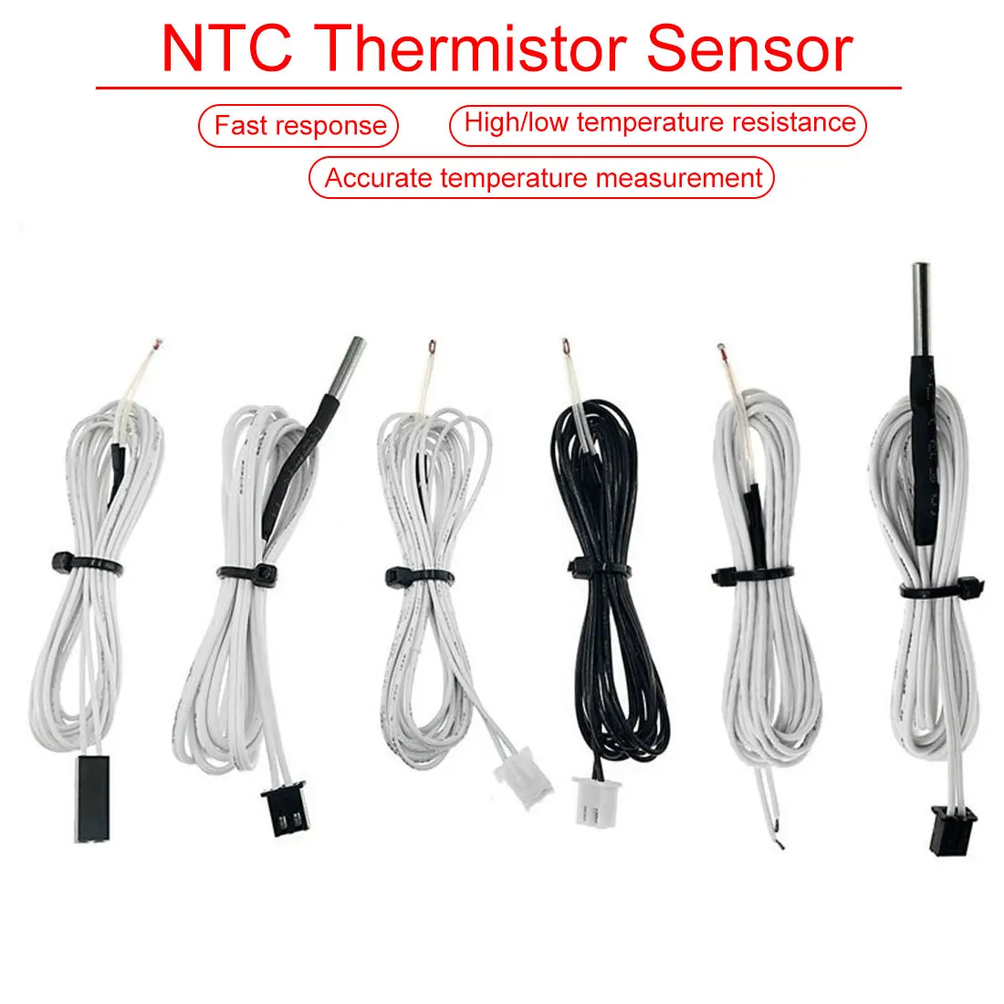 

Etmakit 1M/2M HT-NTC100K Thermistor Temperature Sensor For 3D Printer Parts For High Temperature Filament 350 Degrees Hotend Kit
