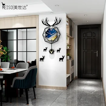 

MEISD Nordic Designer Wall Clock Blue Pendulum Watch Wall Sticker Decor Acrylic Silent Living Room Hanging Horloge Free Shipping