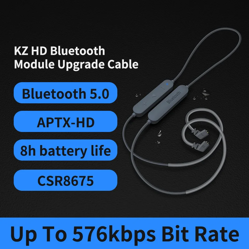 KZ Bluetooth 5,0 кабель для наушников Aptx HD CSR8675 модуль обновления гарнитуры кабель MMCX \ 2PIN AS10 ZST ZSN ZS10 PRO AS16 ZSX C12 ES4