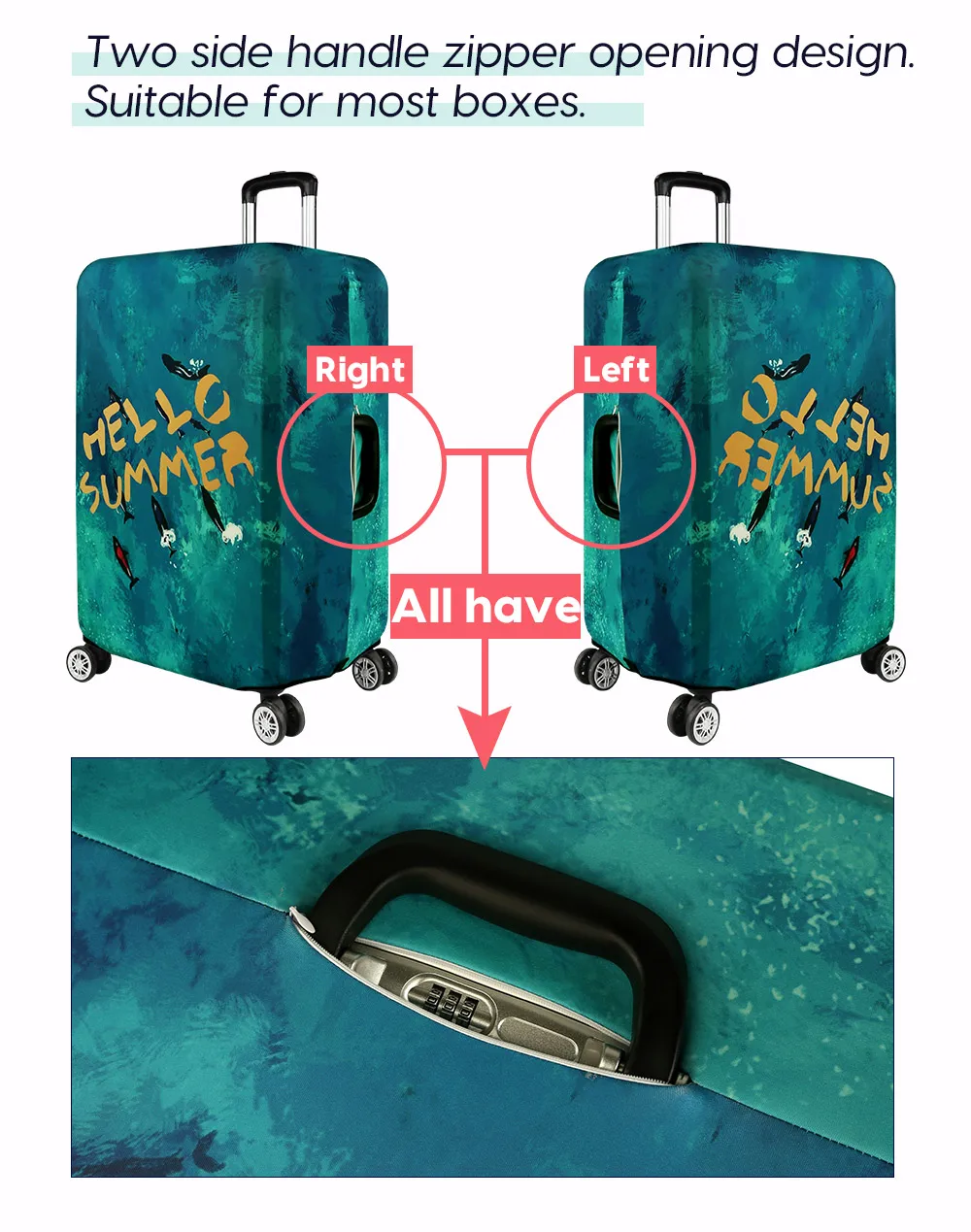 Чехол для багажа, утолщенный защитный чехол для чемодана, эластичный Чехол для багажа, аксессуары для путешествий, подходит для 1"-32" с рисунком