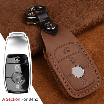 

Nice Touch Car key shell case Bag wallet 3 Buttons For Mercedes Benz AMG 2017 W205 C200 C180 C260 C300 E260 E320 E400 key Skin