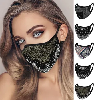 

5PCS Reusable Fabric Fabric Dust Masks Mouth Print Unisex Adult Washable Mask Protective Face Anti Masks Breathable Mascarilla