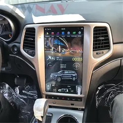 Autoradio PX6, Android 128 go, Navigation GPS, DSP, Carplay, lecteur multimédia, Tesla, Vertical, pour voiture Jeep Grand Cherokee (2010 – 2019) 