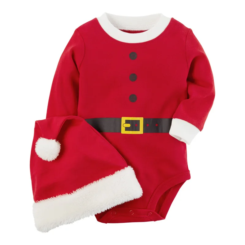 От 0 до 2 лет, Рождественский костюм, комплект одежды для маленьких мальчиков, Детский костюм, топ с длинными рукавами с Санта Клаусом+ штаны+ шапочка+ носки, высокое качество, 4 предмета