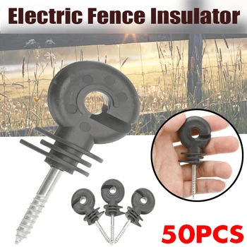

50Pcs Electric Fence Offset Ring Insulator for Wood Post Fencing Screw In Posts Wire Safe Garden Agricultural Accessories