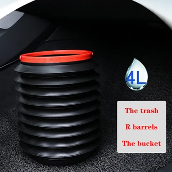 

Car Folding Trash Bin Can Mini Storage Bag Box Portable Outdoor Fishing Retractable Water Bucket Rubbish Garbage Dust Holder 4
