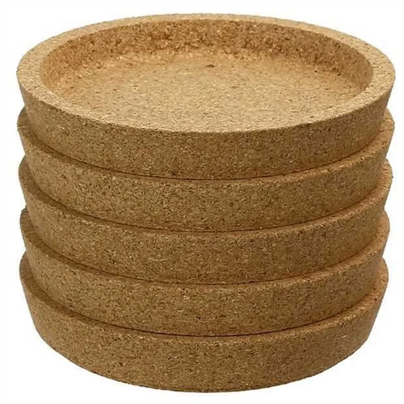5pcs Round Cork Coasters Heat Insulation Table Pads Simple Placemat