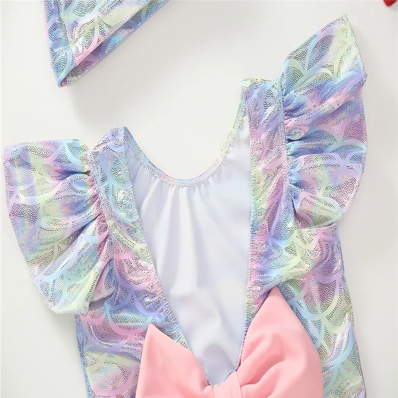 

2019 Summer New Style Childrenswear Girls Backless Bow Tour Bathing Suit One-piece Swimsuit for Children