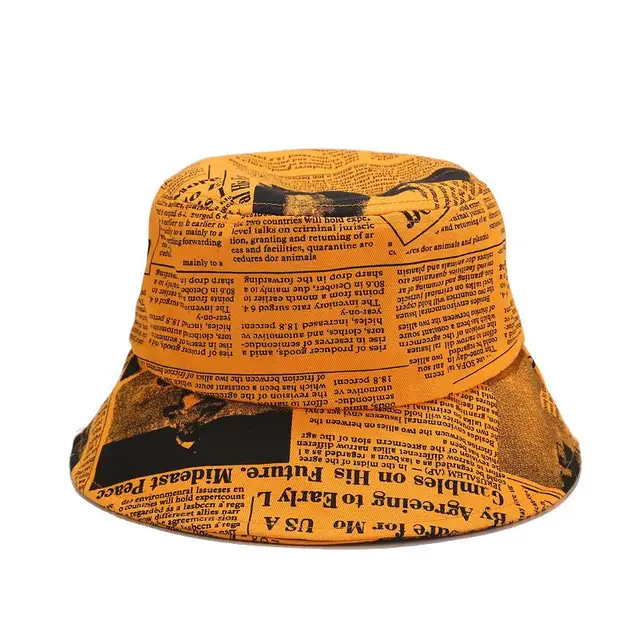 New Women Bucket Hats Newspaper Design 
