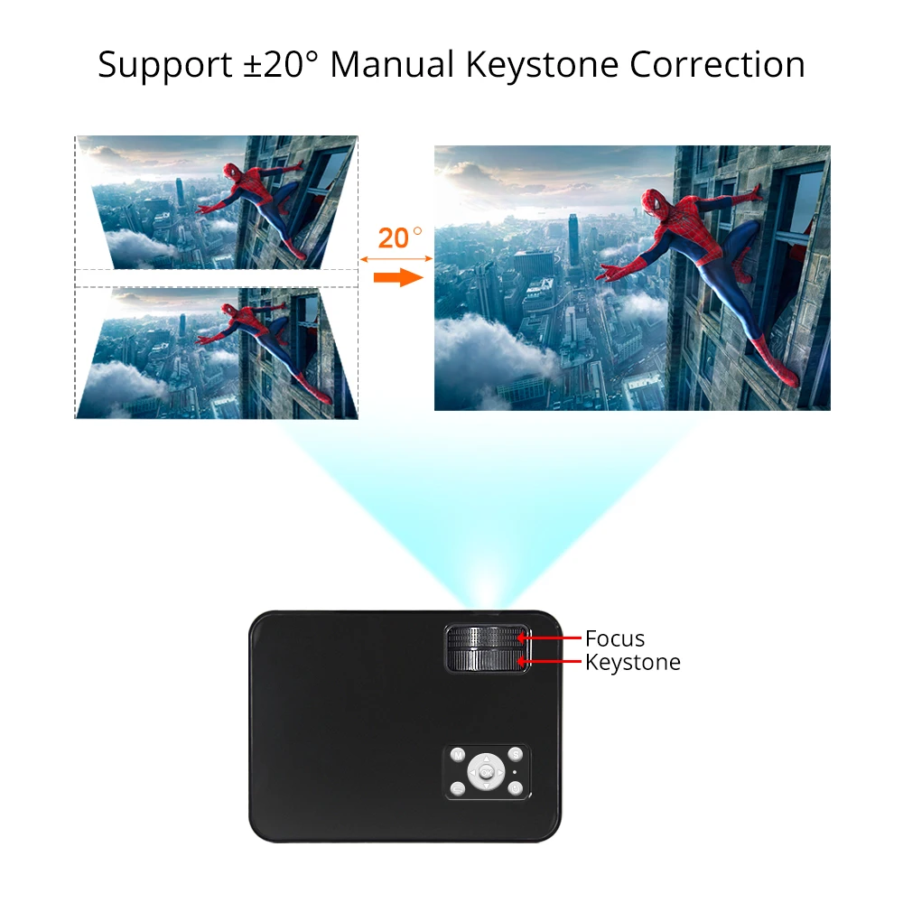 Everycom M8 mini Projetor 720P Apoio Max 1080P Beamer AC3 Áudio Android 6.0 Bluetooth Wi-fi De Vídeo LEVOU 4000 Lumens Home Theater,Este é um código de desconto 50 menos 7: DISC7-3