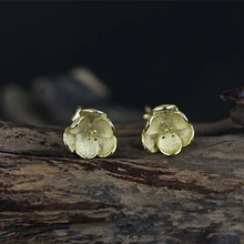 INATURE 925 пробы серебряные винтажные Креативные 3D цветочные серьги-гвоздики для женщин, хорошее ювелирное изделие