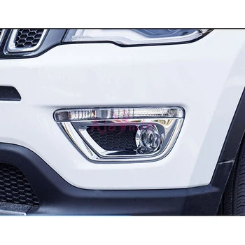 

For Jeep Compass 2017 2018 2019 Chrome Front Fog Lamp Cover Light Trim Garnish Panel Frame Car Styling Accessories