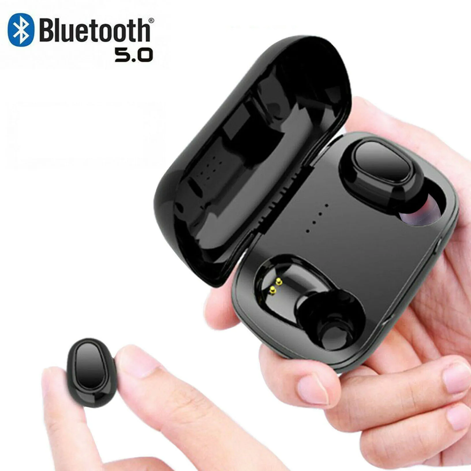 Bluetooth-гарнитура 5 0 беспроводные наушники мини-наушники стереонаушники черные |
