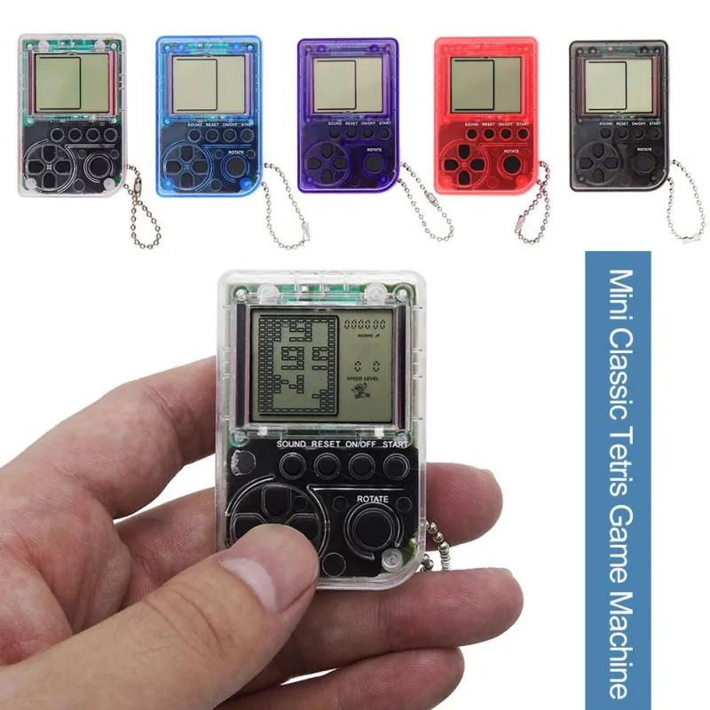 

Mini Classic Game Machine Children's Handheld Retro Nostalgic Mini Game Console With Keychain Tetris Video Games Classic Games