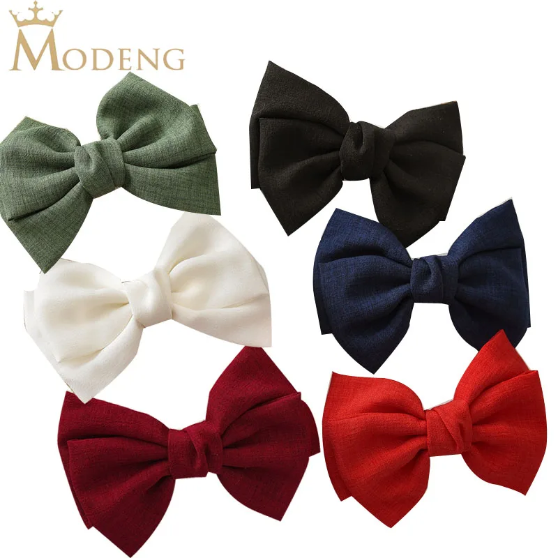 

Japan and South Korea New Knotted Multicolor Bow Hair Clip Ladies Fashion Linen cloth Woman Barrett Bow Hairpin Hair Accessories
