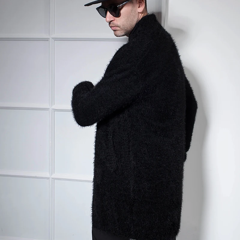 Cheap Men's Cardigan sweater casual casual casual casual casual style outside the institute style coat in thick wear in the long secti