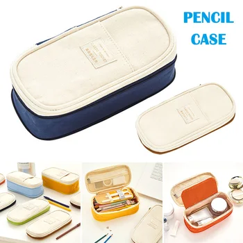 

Telescopic Macaron Color Pencil Case Large Capacity Zipper Canvas Makeup Stationery LFX-ING