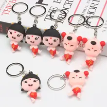 Креативный стиль в китайском стиле золотой мальчик нефрит девочка мультфильм ключ кнопка практичные рекламные подарки сумочка кулон