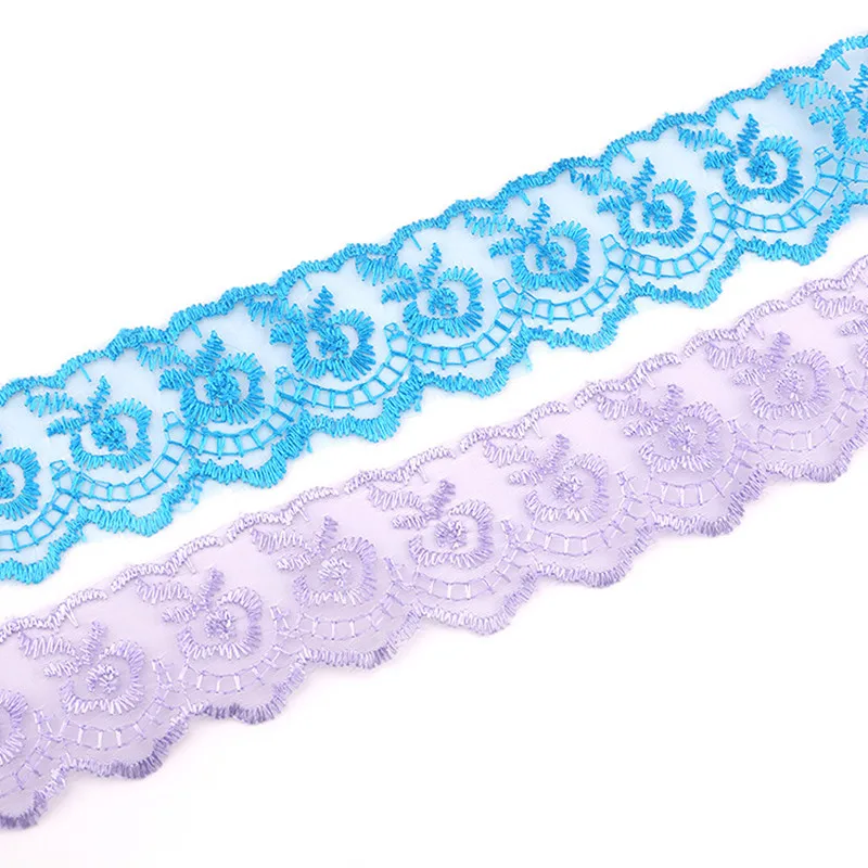 Tissus Colorés En Dentelle Brodée, 8 Mètres/lot, Garniture De Bord De Ruban Pour Robes De Mariée, Voile De Tête, Bricolage, Fournitures De Couture