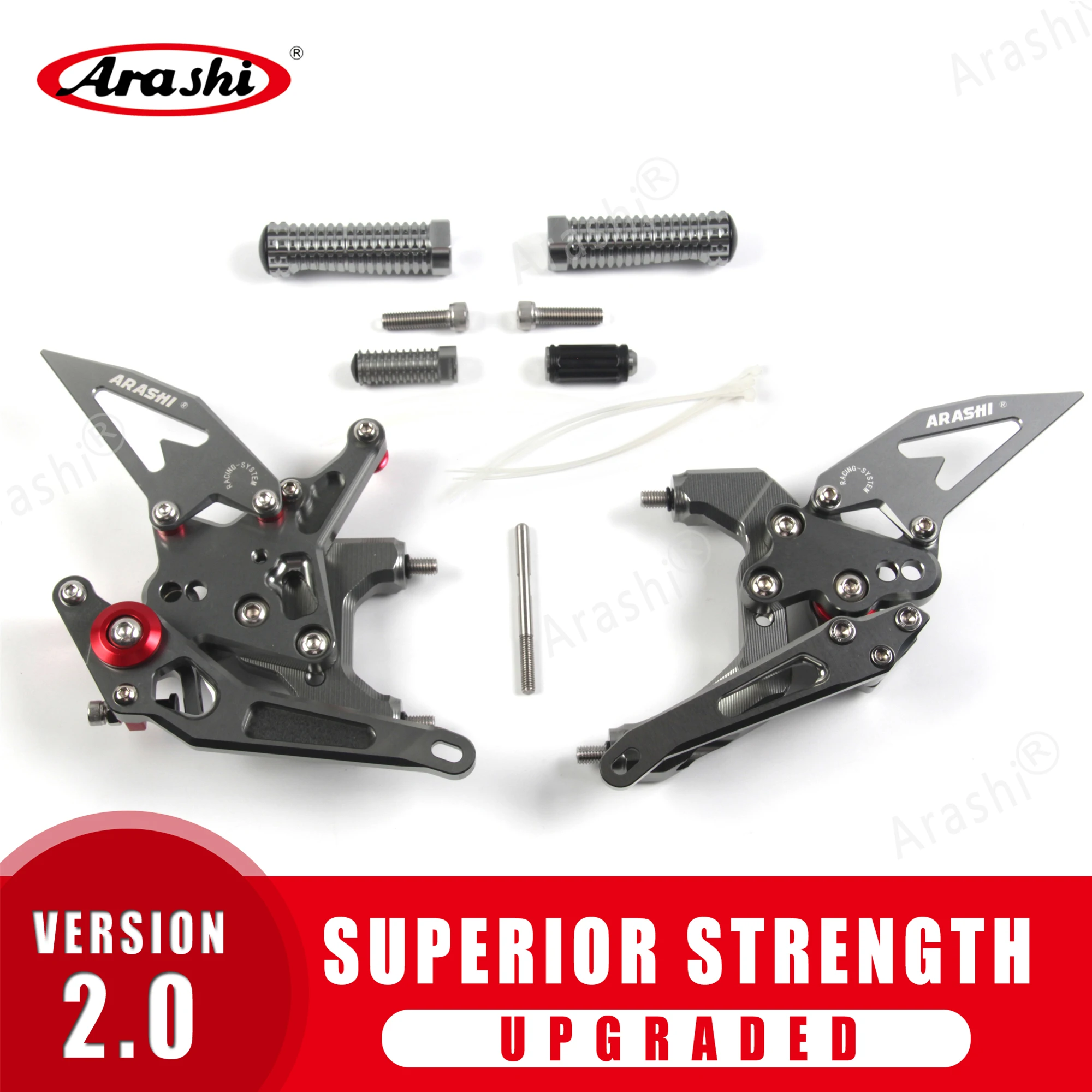 Регулируемые подножки Arashi для DUCATI 959 Panigale 2016-2019 CNC Rider ног заднего хода серебристые