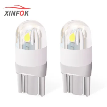

2PCS T10 W5W 194 Car LED Bulbs DC 12V White Position Lamps Side Marker Clearance Reverse Lights Signal Lamp 3030 Chips 2PCS SMD