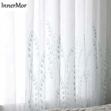 Innermor белые вышитые шторы для гостиной Lily of the valley тюль на окна индивидуальному заказу