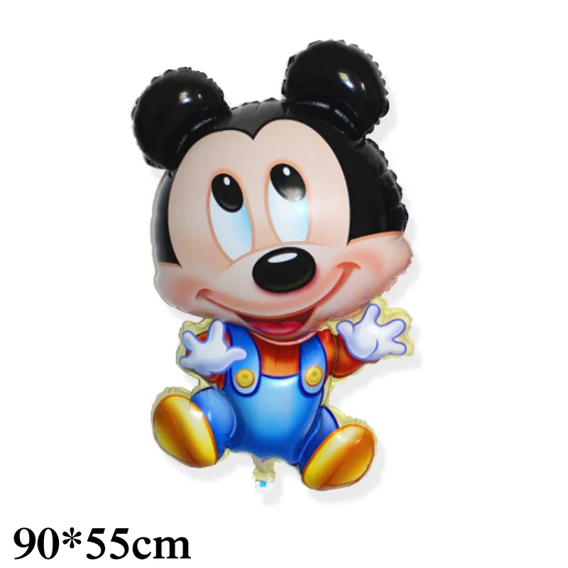2pcs mickey baby 90*55 см Микки воздушный шар "Минни" фольгированный материал большой размер милый стиль Детские Минни Микки гелиевые шары для воздушные шары на день рождения ребенка - Цвет: 2pcs mickey baby