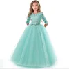 Teenage Girls Dress Summer Children's Clothing Party Elegant Princess Long Tulle Baby Girls Kids Lace Wedding Ceremony Dresses ► Photo 3/6