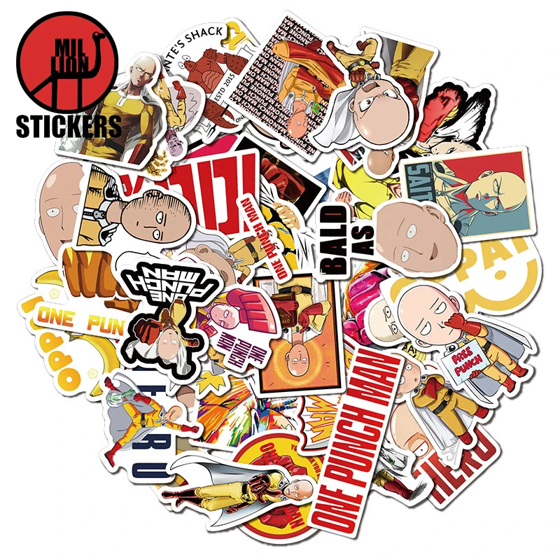 

25/50 Pcs One Punch Man Stickers Anime For Children On The Laptop Phone Fridge Skateboard Suitcase Funny Cool Sticker