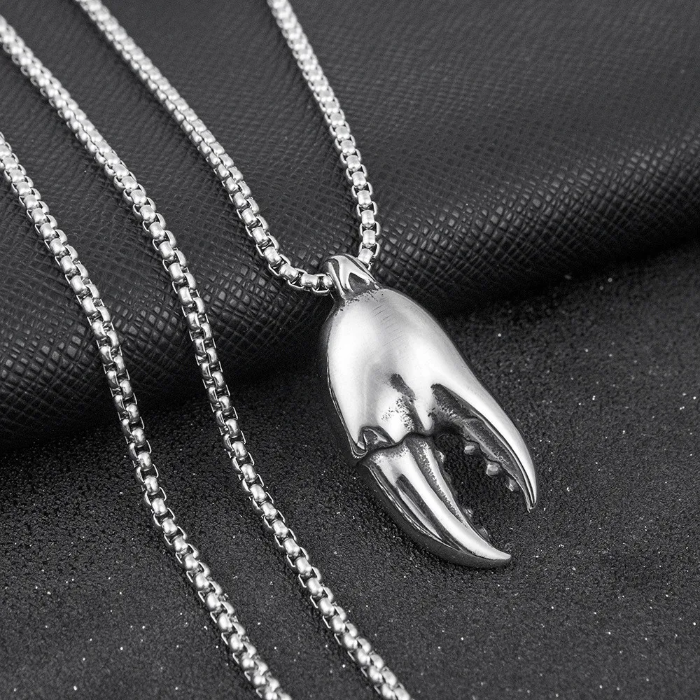 BESTONZON 1PC Creative Crab Claw Pendant Necklace Stainless Steel Neck  Chain Decor - Walmart.com