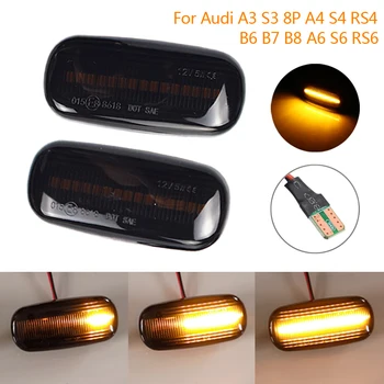 

For Audi A3 S3 8P A4 B6 B8 B7 S4 RS4 A6 S6 C5 C7 Side Marker Fender Light Flowing Water Blinker LED Dynamic Turn Signal Light