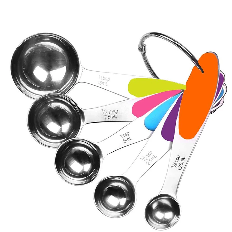 

5Pcs/Lot Measuring Spoons Set Stainless Steel Stackable Measuring Set For Accurate Measure Dry Liquid Ingredients Cooking Baking