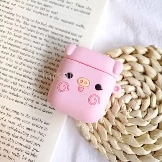 Cartoon For airpods case Silicone Cover For airpods Case Cute Earphone 3D Headphone case Protective Pinkpig